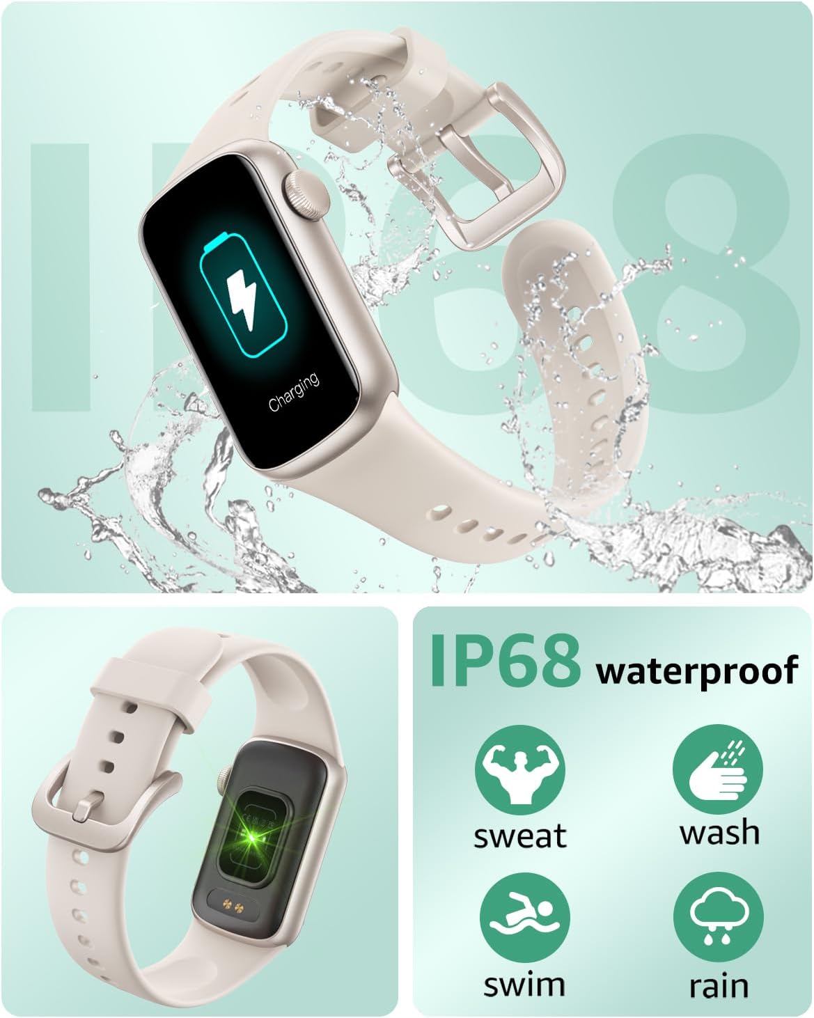 IMFRCHCS Fitness Tracker,Smart Watch with 1.47" Touch Display,137+Sport Modes Fitness Watch with Heart Rate Sleep Monitor, Step Counter,IP68 Waterproof Activity Trackers for Women Men - Image 6